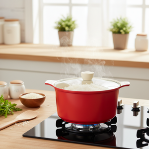 Private Label OEM Verochic Non-Stick Eco-Friendly 28cm Stew <b>Pot</b> Glass-Embedded Cover Gas Induction Ready High Quality Rice - Product Image 3