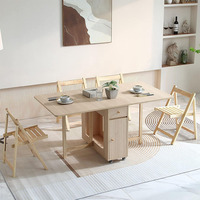 Table de salle à manger extensible en bois pliable, table de salle à manger gain de place pour appartements