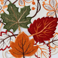 OWENIE 100% Polyester Lavé Style Américain Style Diner Bordure en Dentelle Brodée Placemats et Chemin de Table