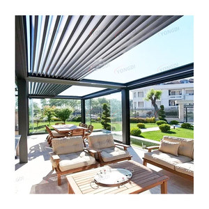 Aluminium 12x20 <span class=keywords><strong>piscine</strong></span> extérieure arches métalliques étanche pergola de jardin à persiennes rétractables avec <span class=keywords><strong>volet</strong></span> en aluminium à latte manuelle - Product Image 1