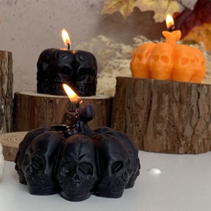 Bougie parfumée artisanale de haute qualité, cadeau d'Halloween original et créatif, squelette de citrouille terrifiant et amusant, aromathérapie - Product Image 4