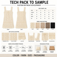 Robe Cache-Cœur Femme Personnalisée en Maille Ajourée Ivoire, Col Carré, Effet Crochet, Fabricant OEM ODM Marque Privée
