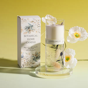 Candela Unica in Cera Gel Private Label all'Ingrosso Candela Artigianale Aromatica in Cera Gel di Soia con Fiori Veri Essiccati - Product Image 5