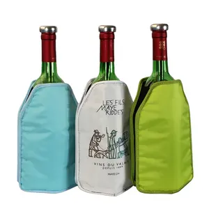 Cold milk ice bottle cooler and warmer,freezer gel wine bottle cooler,promotional polyester bottle cooler bag