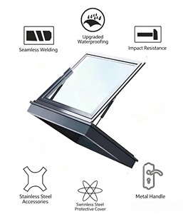 Lucarne manuelle verticale moderne en alliage d'aluminium, sur mesure pour usage extérieur, antivol et pour toitures irrégulières - Product Image 4