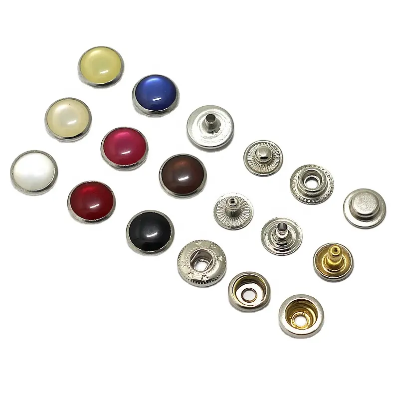 12MM Custom Colorful Metal Pearl Press Spring Snap Button With Pearl