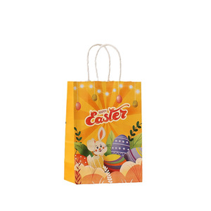 <span class=keywords><strong>Sac</strong></span> cadeau en papier <span class=keywords><strong>kraft</strong></span> brun Lapin de Pâques avec impression en héliogravure, emballage de luxe biodégradable pour les fêtes, bonbons et collations - Product Image 1