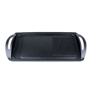 BBQ Cast Iron Dual Purpose Griddle <strong>Pan</strong> Rectangular Flat Fry Roasting Bbq <strong>Grill</strong> <strong>Pan</strong> - Product Image 2