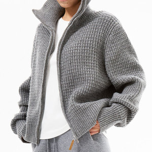 <span class=keywords><strong>Cardigan</strong></span> in Lana 100% Lavorato a Maglia <span class=keywords><strong>con</strong></span> Motivo Waffle, Multicolore, <span class=keywords><strong>con</strong></span> <span class=keywords><strong>Cerniera</strong></span>, per <span class=keywords><strong>Donna</strong></span>, Novità 2026 - Product Image 2
