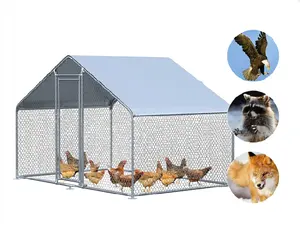 Large Metal Chicken Coop for Outside Walk-in Poultry Cage with Waterproof