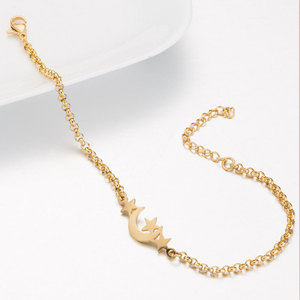 Fashion <strong>Bracelet</strong> 316 Surgical Stainless Steel Star <strong>Moon</strong> Charm Bangle <strong>Bracelet</strong> Jewelry Women Silver Gold and Rose Gold - Product Image 3
