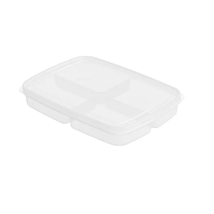Portable Food Grade 4 compartment Storage Box With Lid For Kitchen