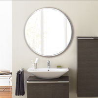 Miroir rond à cadre en aluminium doré de style salon professionnel, décoration murale pour la maison