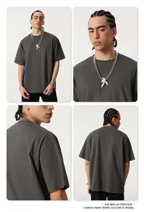 Nouveau personnalisé 30 couleurs printemps/été hommes et femmes décontracté 235G correspondant T-shirt 100% coton couple style jeunesse - Product Image 5