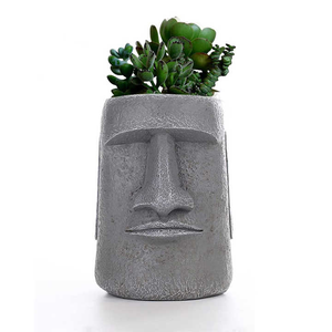 Estatuilla abstracta 3D adorno <span class=keywords><strong>de</strong></span> cristal <span class=keywords><strong>Isla</strong></span> <span class=keywords><strong>de</strong></span> <span class=keywords><strong>Pascua</strong></span> Moai estatua <span class=keywords><strong>de</strong></span> piedra decoración del hogar <span class=keywords><strong>cabeza</strong></span> humana maceta para paisaje <span class=keywords><strong>de</strong></span> jardín - Product Image 2