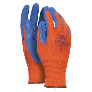 Guantes de seguridad de nailon naranja 100% tamaño 10 paquete Blíster - Product Image 1