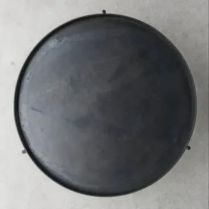 Tavolino da caffè rotondo in metallo con Base ad angolo laterale Vintage nero Circle End