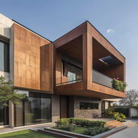 Matériau de construction ignifuge 3mm 4mm Texture en bois Panneaux composites en aluminium Façade de maison Feuilles ACP pour revêtement mural extérieur
