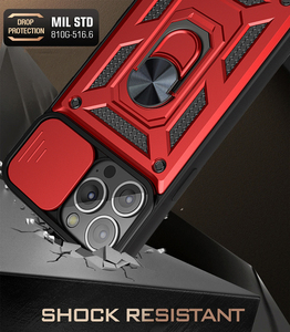 Per <span class=keywords><strong>iPhone</strong></span> 14 <span class=keywords><strong>13</strong></span> 12 11 <span class=keywords><strong>Pro</strong></span> Max Cover posteriore Slide <span class=keywords><strong>protezione</strong></span> della fotocamera ruota anello cavalletto custodia per telefono armatura all'ingrosso antiurto - Product Image 4