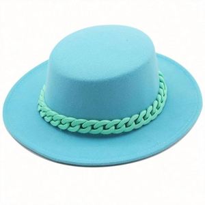 In Stock <b>Cheap</b> Price Unisex Felt Fedora Hat Wide Brim with <b>Chain</b> Casual Outdoor - Product Image 5