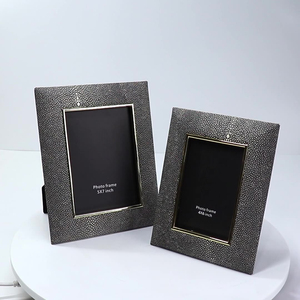 Trang trí nội thất môi trường khung ảnh sang trọng vàng <span class=keywords><strong>PU</strong></span> da Tabletop khung ảnh - Product Image 2