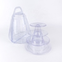 Tour de Macaron en plastique transparent 4 couches, présentoir de Stand de Dessert de mariage avec étui de transport