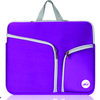 Portable 15.6 pouces néoprène pochette pour ordinateur portable grande capacité ordinateur portable étui de poche deux poches pour tablette porte-documents