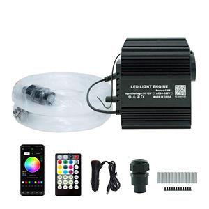 12W RGBW 2-in-1 Fiber Optic Twinkling Meteor Light Roof Decoration Kit, with APP/<b>Remote</b> <b>Control</b>, Suitable for Car or Home - Product Image 1