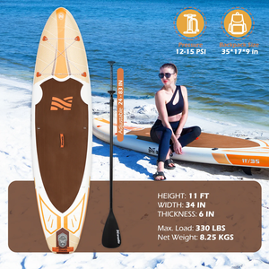 Tabla de <span class=keywords><strong>Paddle</strong></span> Inflable PoeticExist EAGAR <span class=keywords><strong>11</strong></span> de 3.3m, Fácil de Plegar, Extra Ligera, Anti-UV, Antideslizante, de Alta Presión - Product Image 2