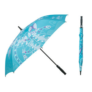 Full Print Golf Umbrella Custom Print Windproof Simple Design Straight Umbrella for Advertising Business