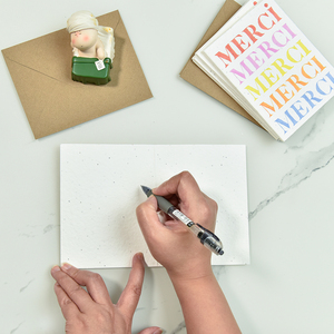 Cartes de remerciement et enveloppes en papier semence biodégradable à 100 %, personnalisables avec logo et taille OEM, vente en gros - Impression sérigraphique - Product Image 2