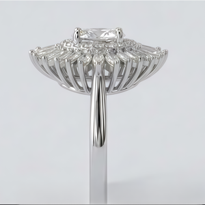 Anillo de Compromiso de Lujo para Mujer con Circonita Cúbica 5A, Joyería de Boda en Latón Chapado en Rodio - Product Image 3