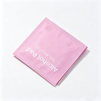 Tampons pré-imprégnés d'alcool à 70 %, boîte rose, tampons pré-imprégnés d'alcool rose 6*3mm 2 plis