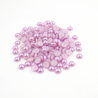 Perles demi-rondes imitation perle gris argenté, dos plat, sans colle, sans trou, pour décoration d'ongles et artisanat, vente en gros
