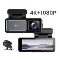 4K X20 Dashcam Lente dual delantera y trasera Coche DVR 3,2 pulgadas IPS Dash Cam Car Black Box Night Vision Dash Camera