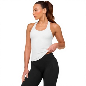 Women's <b>White</b> Halter Neck <b>Tank</b> <b>Top</b> Solid Color Breathable Knitted Sleeveless Minimalist Style - Product Image 3