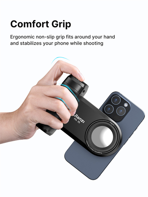 MA35 Magnetic Smartphone Camera Shutter Grip Wireless Selfie Handle As Camera Photo Stabilizer Vertical Horizontal Shoot