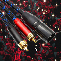 1M XLR macho a 2 X Phono RCA adaptador de enchufe Y Splitter Patch Cable, 1 XLR macho 3 pines a doble RCA macho Cable de audio estéreo