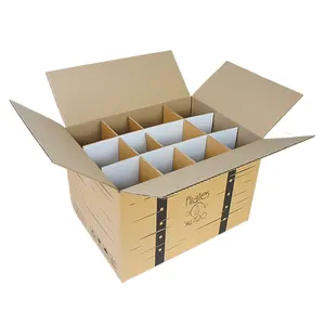 Carton ondulé prix de gros expédition vin bière boisson papier emballage carton boîte avec insert