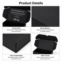 Scatola di Cartone Nera Grande per Spedizione Abbigliamento, Personalizzabile con Logo Stampato, Cartone Ondulato per Spedizioni