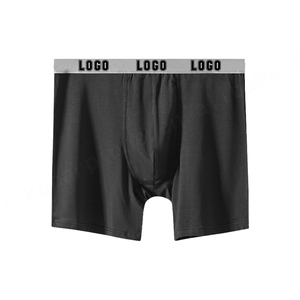 High Quality Men's Luxury Solid <b>Boxer</b> Brief Underwear New Stylish Breathable Shorts with Custom Logo Print - Product Image 5