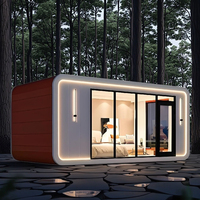 Cabine Apple portable, préfabriquée, structure en acier, luxueuse, modulaire, mobile, pour bureau à domicile, mini-maison pour usage hôtelier