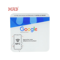 Placa NFC de Acrílico de 13.56MHz para Reseñas de Google, Chip RFID Programable con URL, Placa Adhesiva