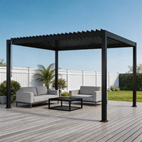 Mobilier de jardin Pergola à persiennes en métal Auvents Pergola de jardin Pergola bioclimatique à commande manuelle Pavillon de toit à persiennes pour villa