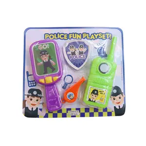 Téléphone jouet pour enfants ensemble de jeu de police badge jouet enfant talkie sifflet scanner jouet drôle