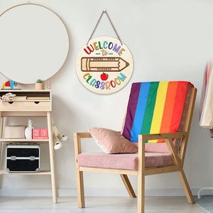 Wooden Classroom Welcome Sign Back to School Door Hanger <b>Teacher</b> Appreciation <b>Gift</b> Customizable Chalkboard Decor Bulk Supplier - Product Image 3