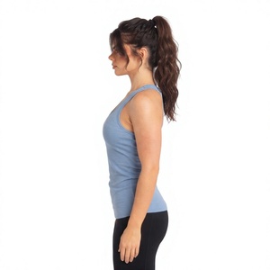 <b>Women</b> Ribbed Tank <b>Top</b> Custom Sleeveless Fitness <b>Vest</b> Breathable Gym Workout Casual <b>Top</b> - Product Image 5