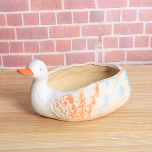 MSH Wholesale Coarse Pottery <strong>Duck</strong> Succulent <strong>Planter</strong> Pot for Backyard Decoration - Product Image 1
