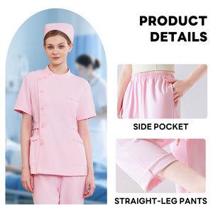Ultra-Comfortable Nurse Uniform Set 2-Piece Women's Medical Scrubs Long-Lasting with Pockets Hospital <strong>Nursing</strong> <strong>Outfit</strong> - Product Image 3