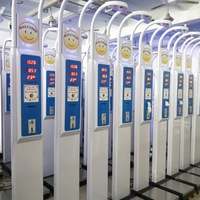 Pèse-personne mécanique à monnayeur en acier avec affichage LED, mesure de la taille et de l'IMC, machine de pesée OEM pour pharmacies et centres commerciaux